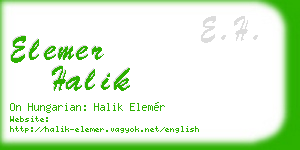 elemer halik business card